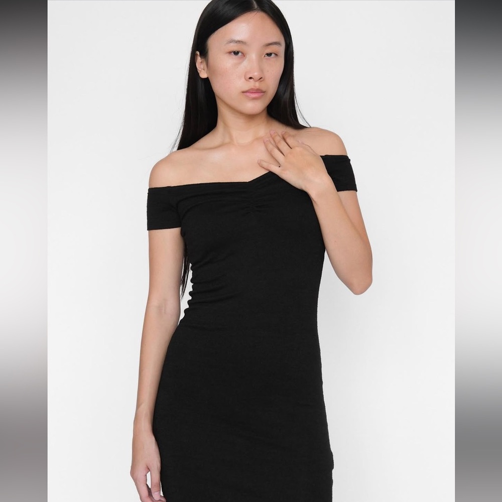 Aritzia Black Off-Shoulder Mini Dress
